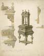 Drawing of a linen press