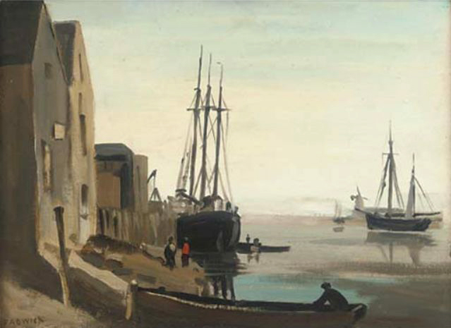 A harbour view at low tide